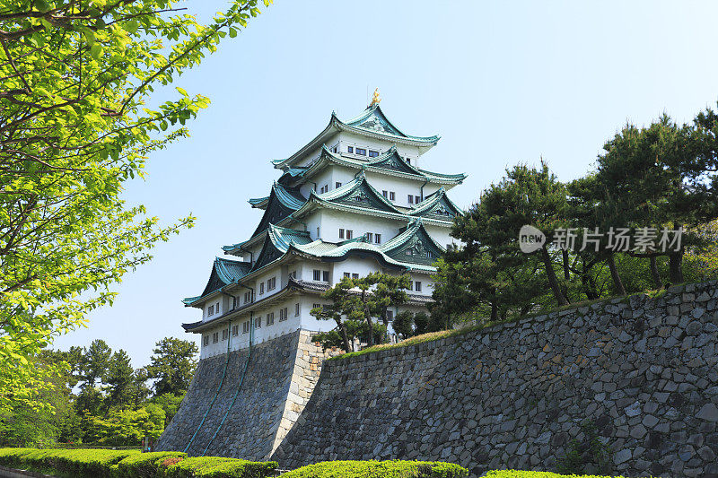 名古屋城堡和蓝天，日本，爱知县，名古屋
