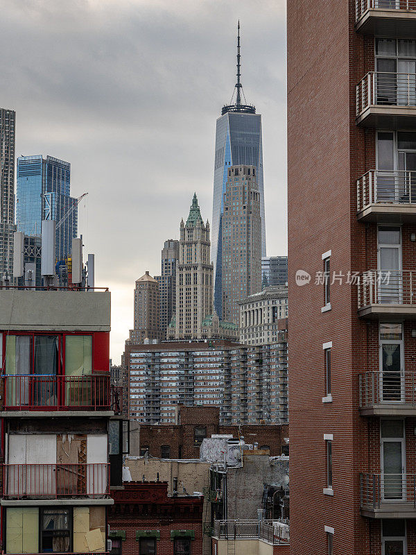 纽约建筑，红砖和现代建筑