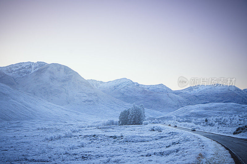 严寒和苏格兰高地的道路