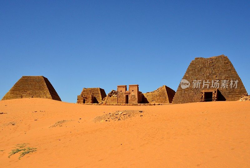 位于撒哈拉沙漠的努比亚古墓，联合国教科文组织世界遗产，苏丹贝加拉维耶