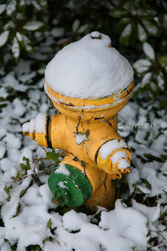 白雪覆盖的消防栓