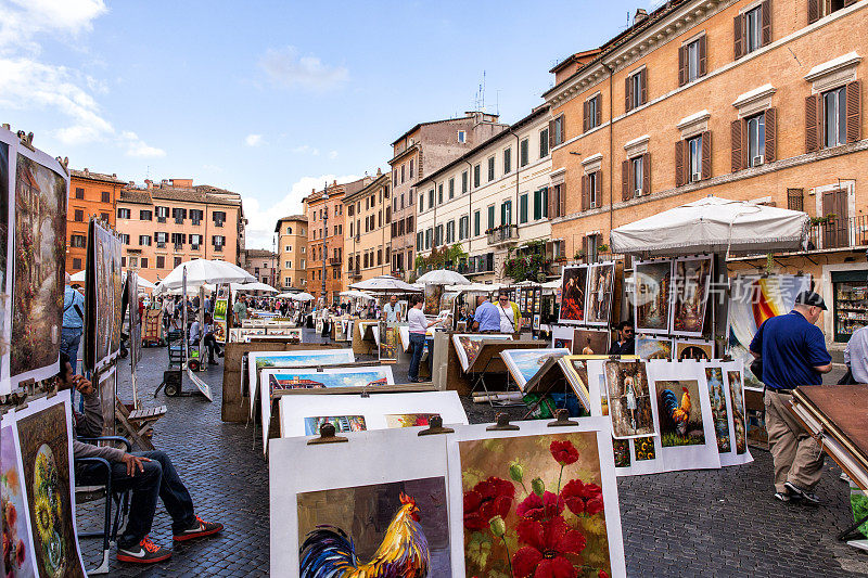 罗马的绘画市场。意大利