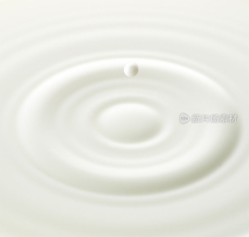 牛奶滴，特写，完整的画面