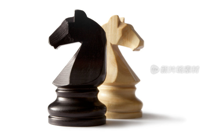 象棋:骑士孤立在白色背景