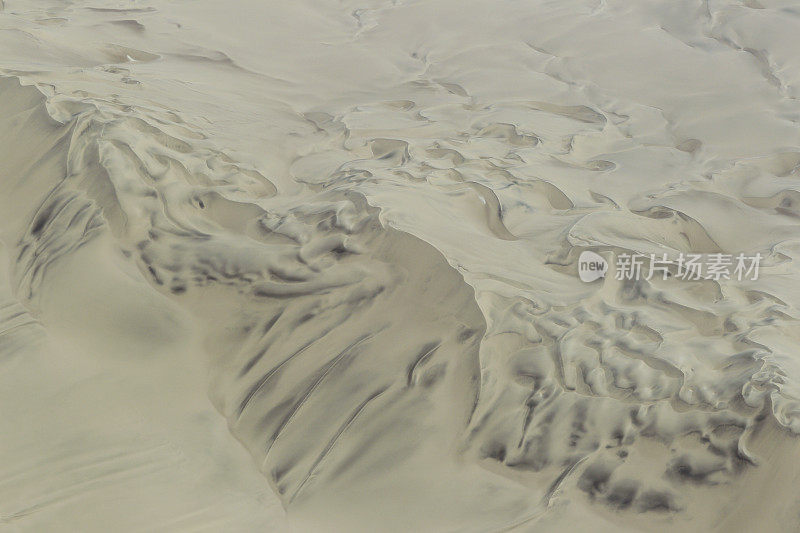 鸟瞰图的Sechura沙漠在秘鲁