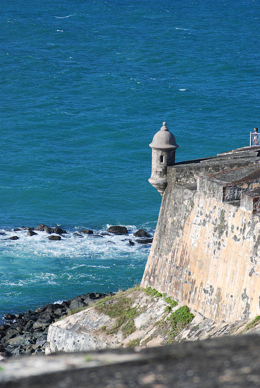 摩洛城堡枪塔在波多黎各海岸