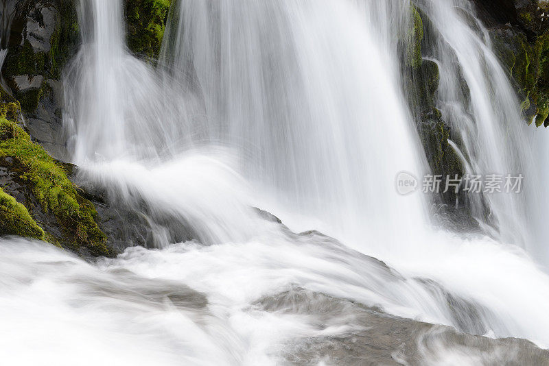 冰岛Kirkjufellsfoss的特写