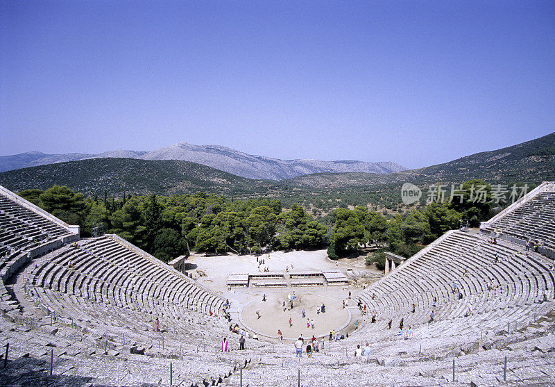 希腊埃皮达鲁斯古城埃皮达鲁斯古剧场的楼梯