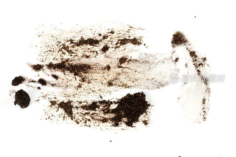 泥浆滴喷洒孤立的白色背景，与剪切路径