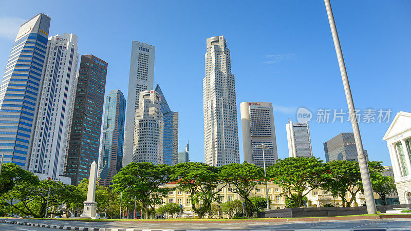 新加坡市中心CBD的天际线全景