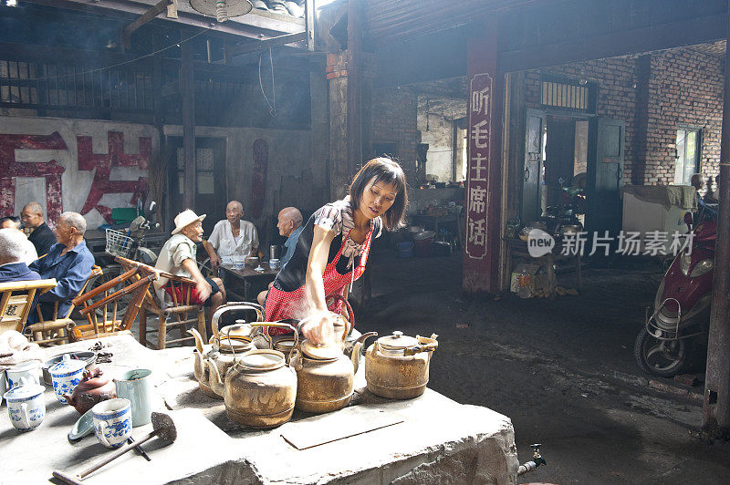 中国四川省的老茶馆