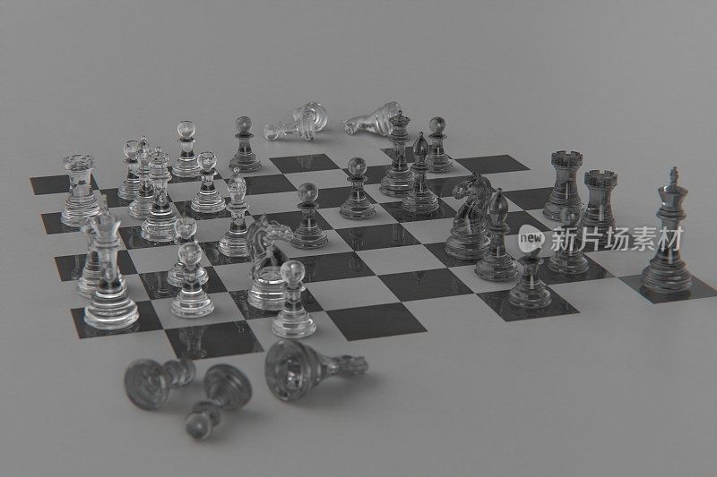 3d渲染玻璃棋子