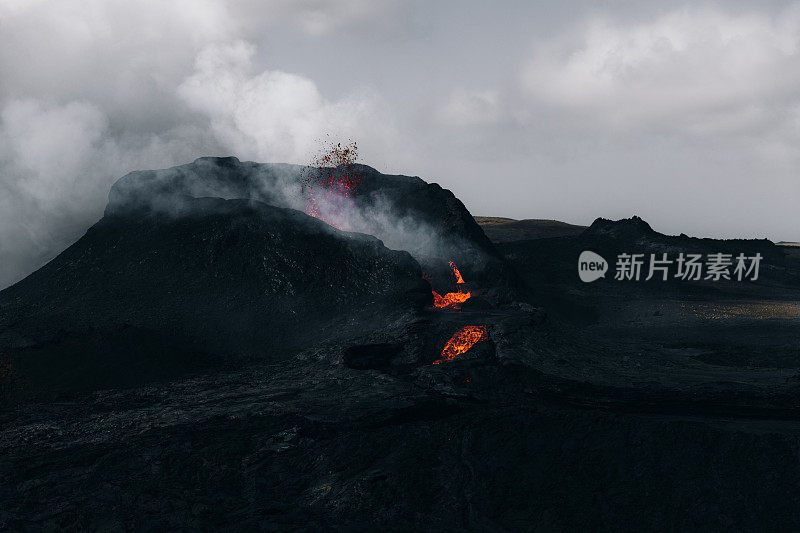 冰岛Fagradalsfjall火山喷发现场
