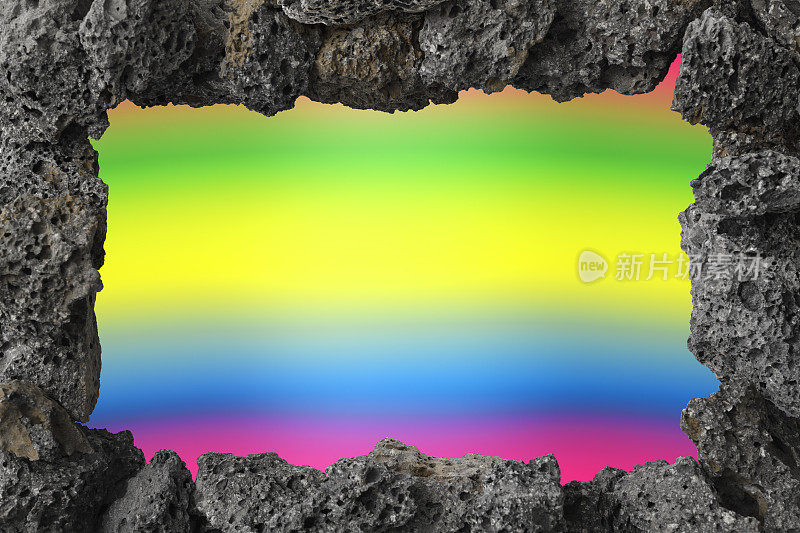 熔岩框对彩虹背景