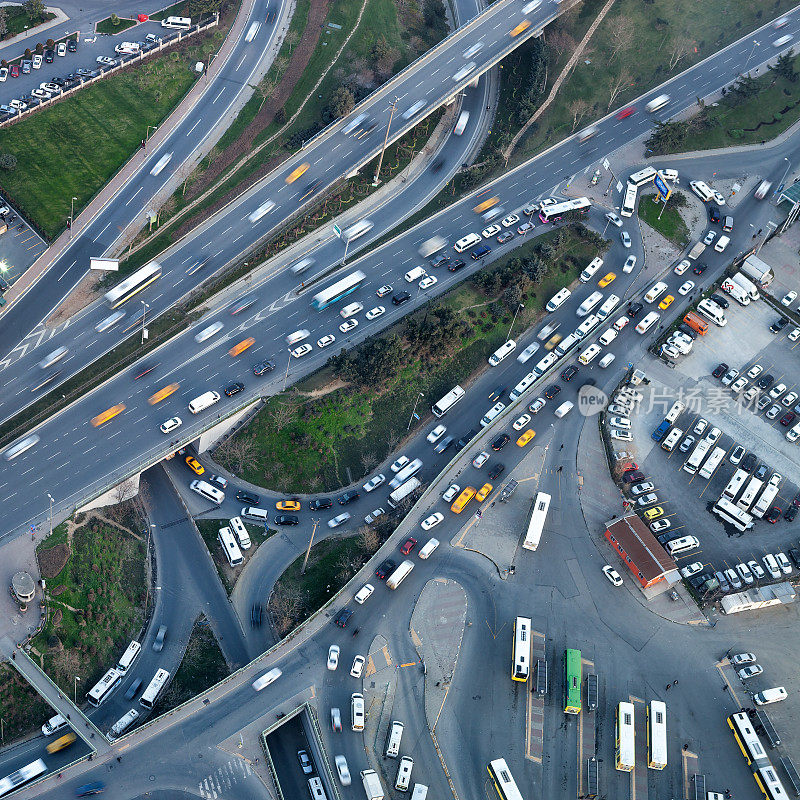 伊斯坦布尔高速公路鸟瞰图