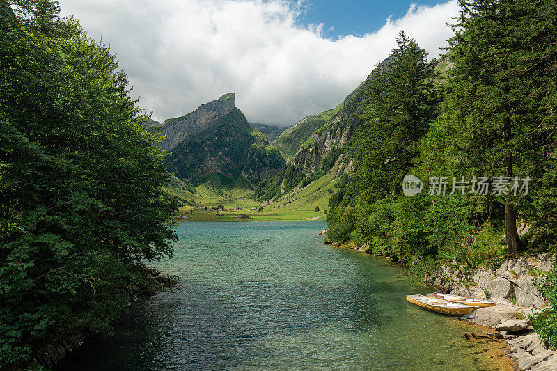 瑞士阿尔卑斯山西阿尔普塞湖的美景