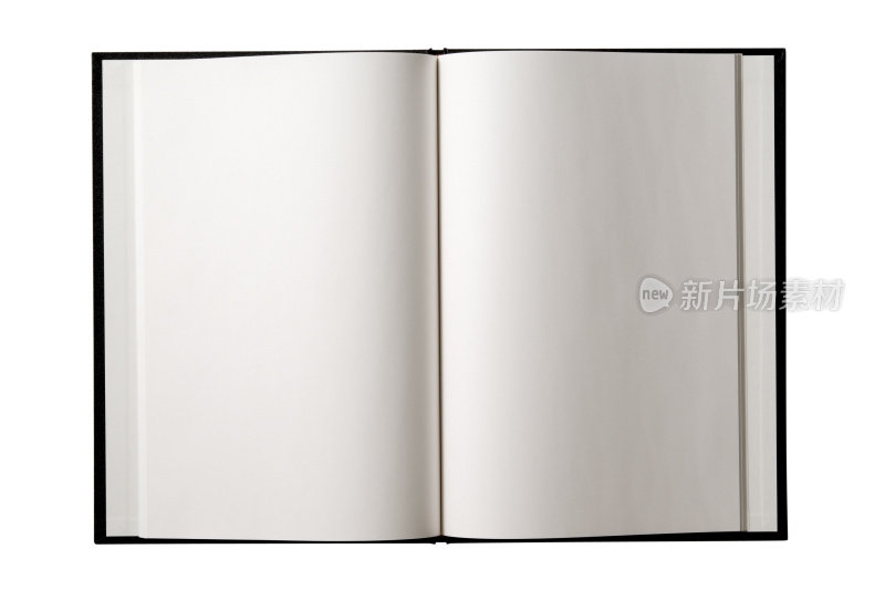 孤立的镜头打开空白的书在白色的背景