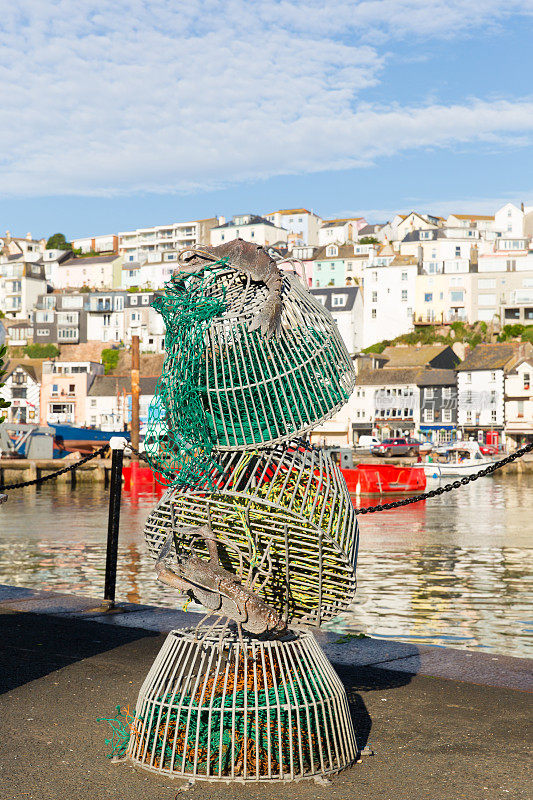 英国沿海城市港口的渔网