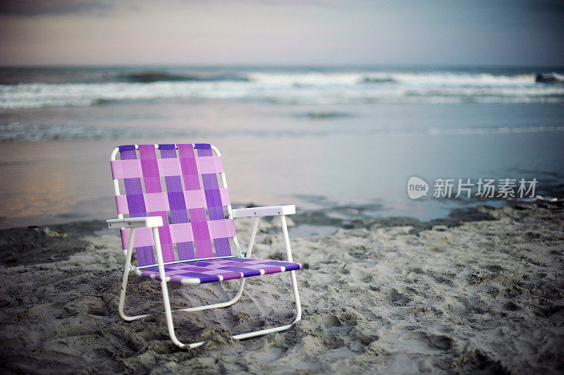紫色沙滩椅