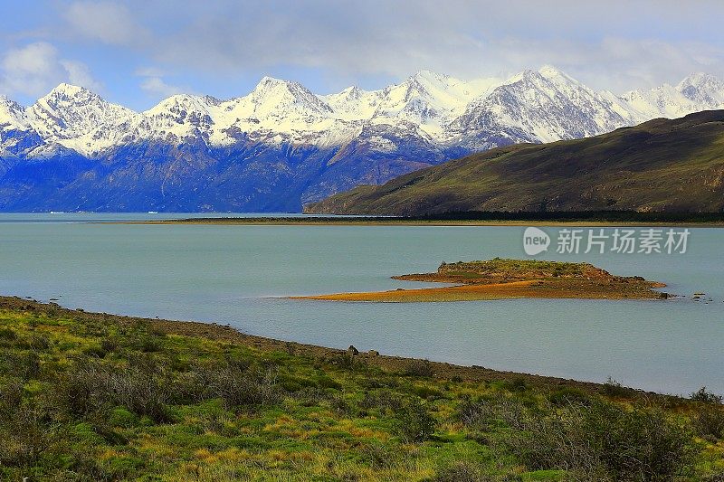 阿根廷湖，雪山，草原草原，巴塔哥尼亚，卡拉法特