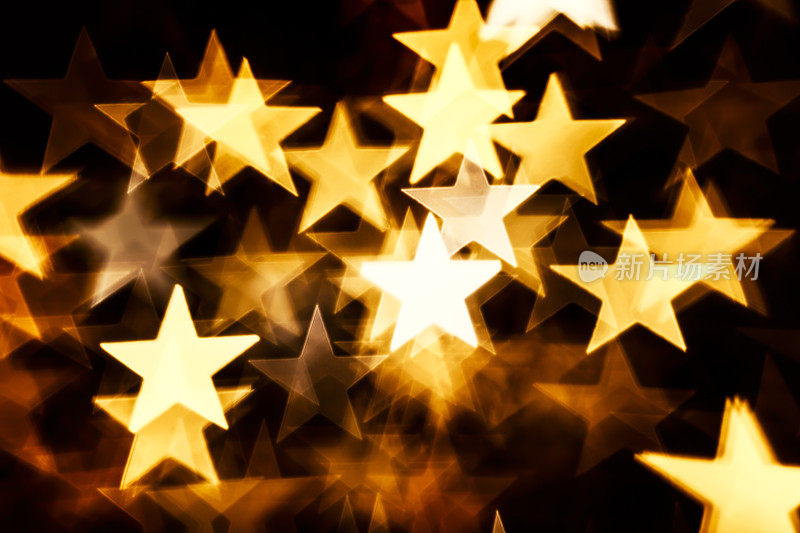 星星散景-圣诞背景灯散焦抽象庆典