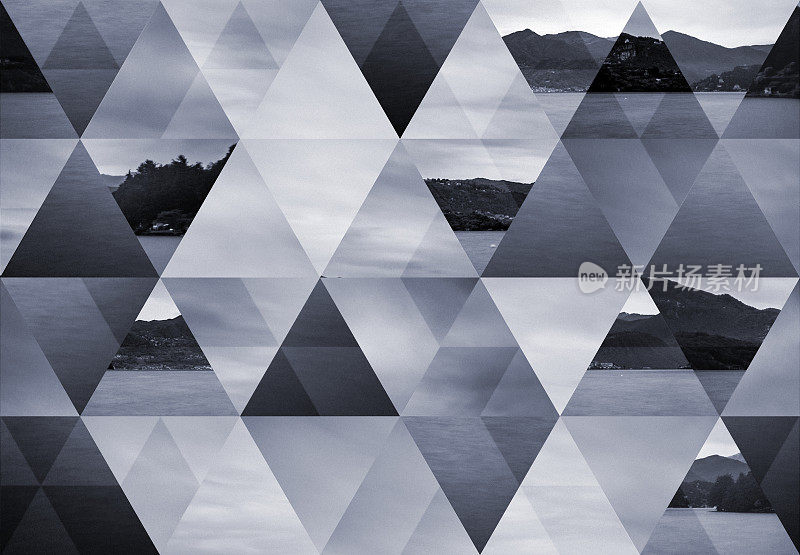 抽象的三角形背景:奥尔塔湖长暴露景观