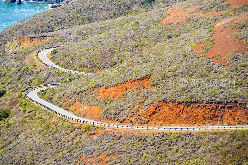 沿着1号公路美丽的加州海岸