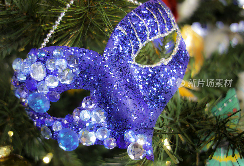 狂欢节面具圣诞树装饰装饰柔和闪烁