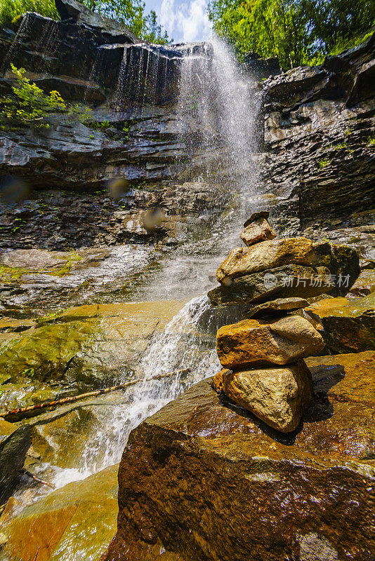 小野野谷瀑布步道，里海峡谷州立公园，宾夕法尼亚州，美国