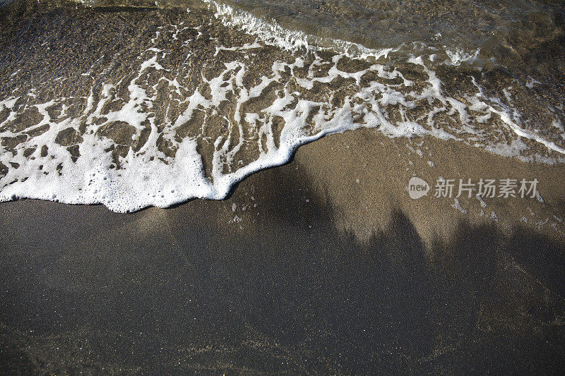 沙滩上的海浪，背景