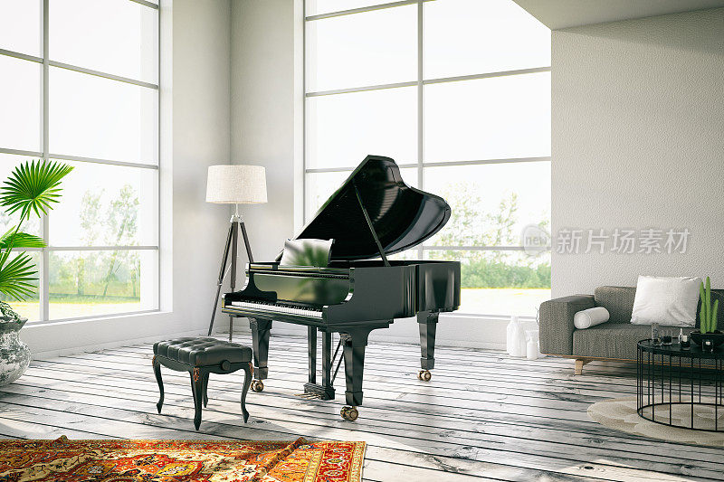 客厅和大钢琴