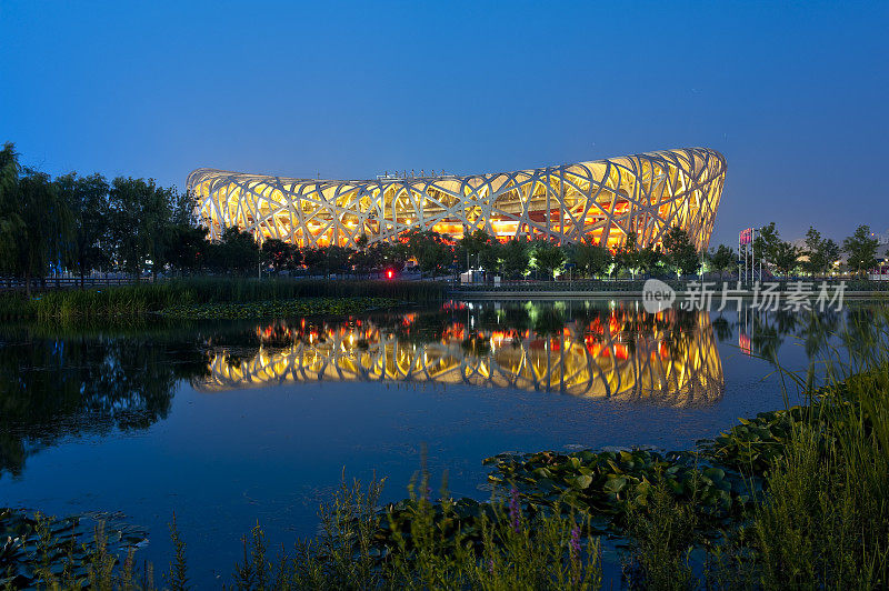 北京奥运场馆夜景