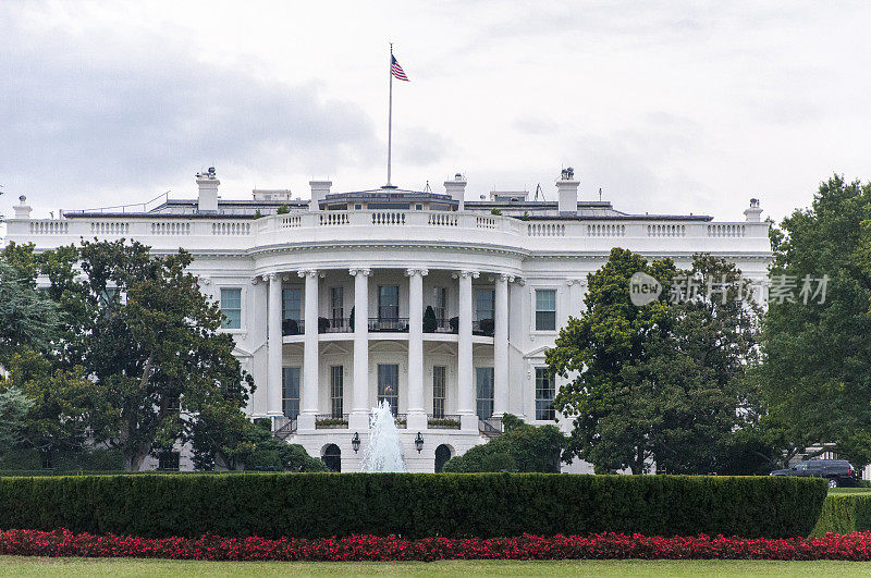 美国华盛顿特区白宫后视图。