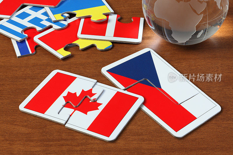 加拿大和捷克国旗拼图