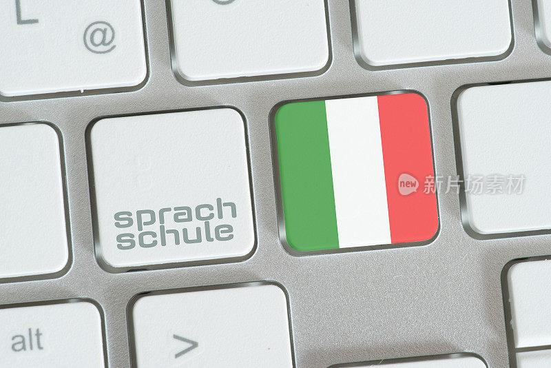 计算机和按钮语言学校意大利语