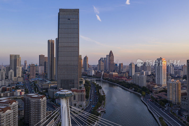 天津中央商务区建筑天际线，中国城市景观