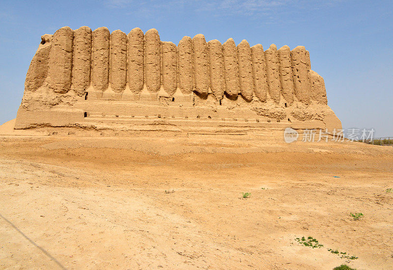 大克兹卡拉-天气土坯墙，梅夫，土库曼斯坦