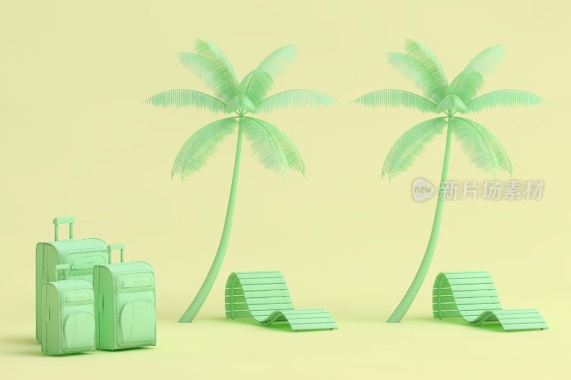 3D夏季，旅游和假日概念