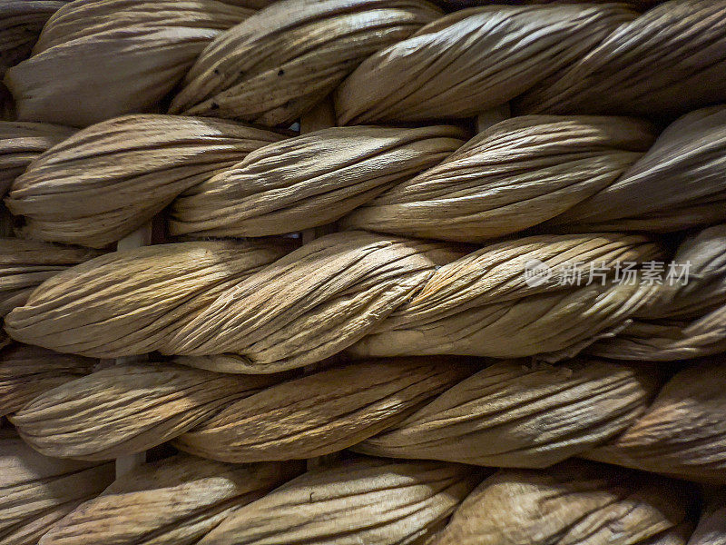 轻木纤维编织纹理或背景。