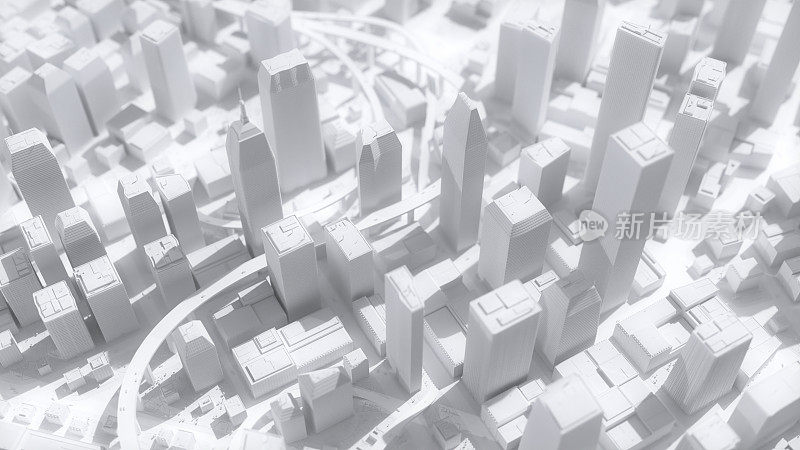城市景观-建筑模型，城市规划，城市背景