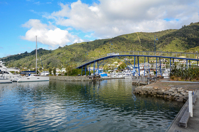 马尔伯勒峡湾的前海岸景色