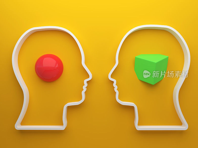 不同的两个人头部3d绘图