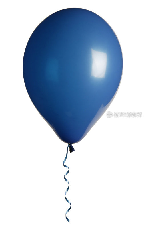 蓝色派对气球被白色隔离
