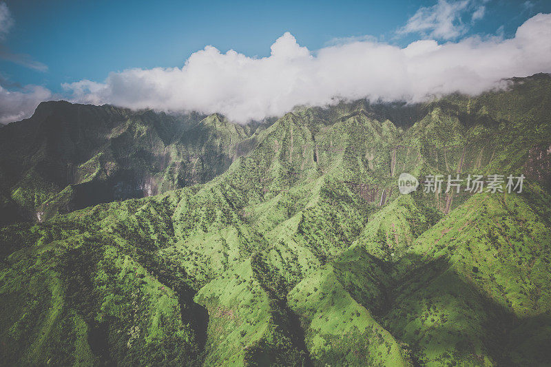 鸟瞰图纳帕里海岸，考艾岛，夏威夷