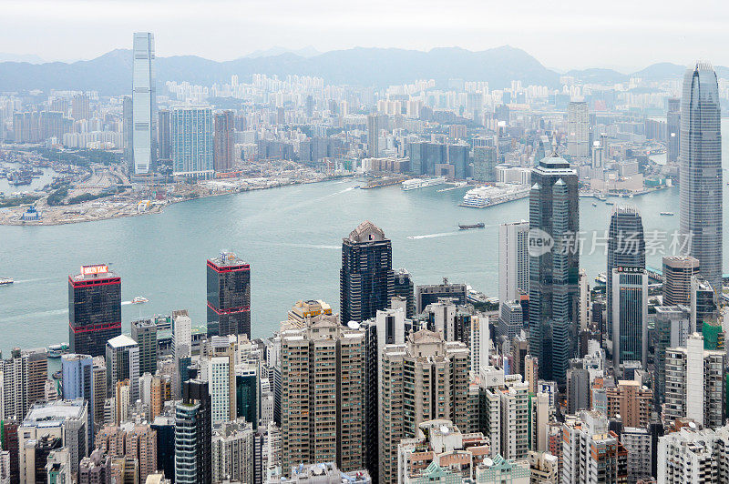 鸟瞰图的香港城市景观