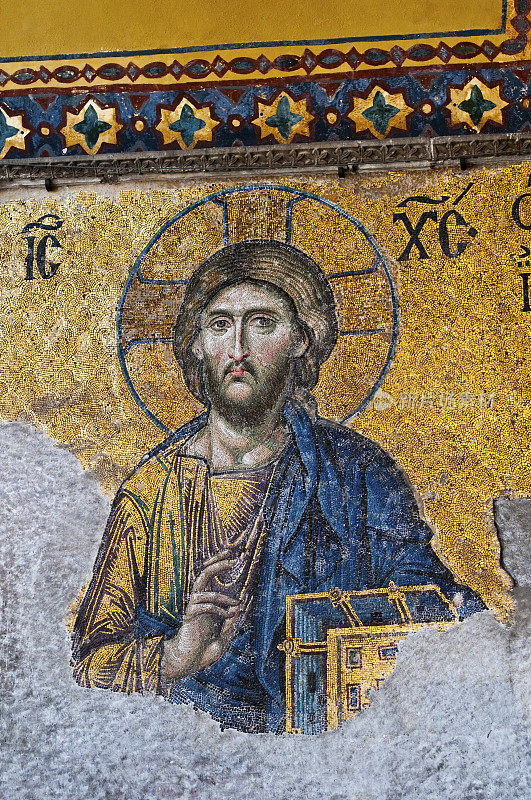 伊斯坦布尔索菲亚大教堂内的耶稣基督马赛克