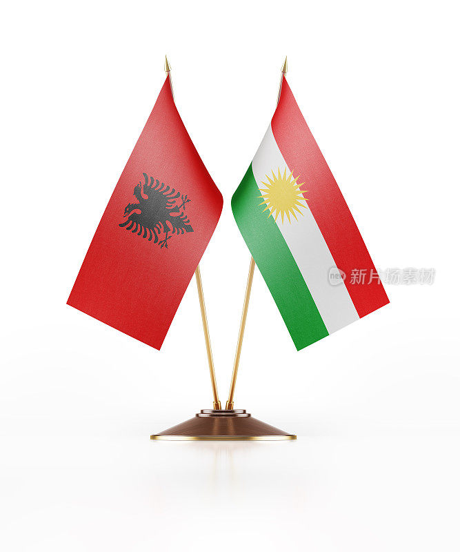 阿尔巴尼亚和库尔德斯坦的微型国旗