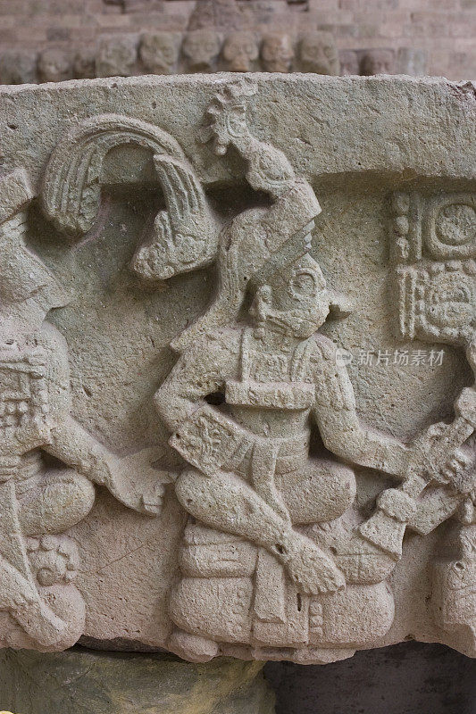玛雅统治者亚克斯・库克・莫・洪都拉斯的科潘Alter象形文字