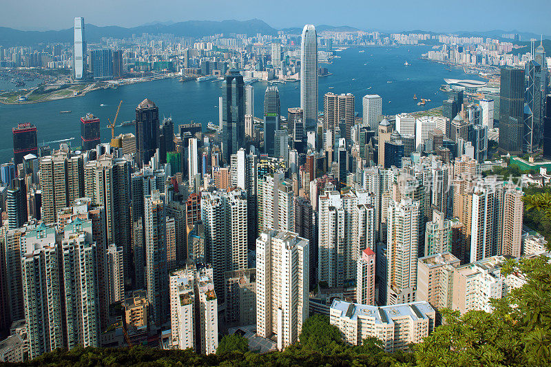 亚洲香港岛的摩天大楼