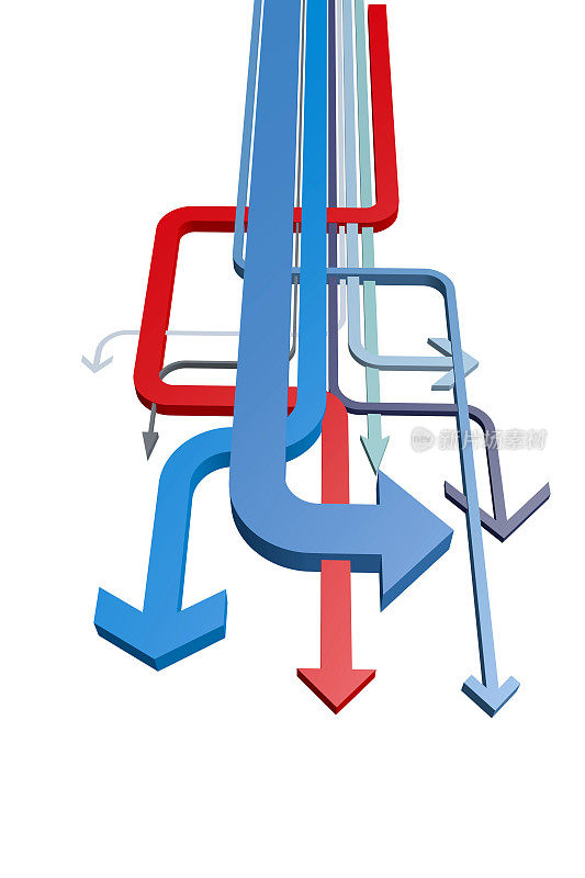 3D箭头-选择和决策概念